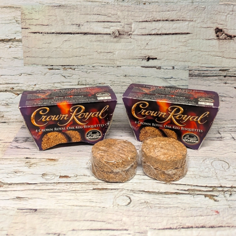 Set Of 8 Crown Royal Oak Keg Bisquettes For BBQ Or Smoker